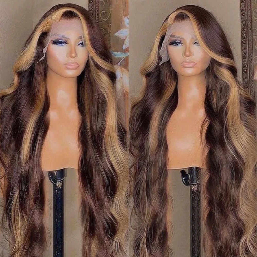 13x4 HD Lace Front  4/27 Transparent Highlight Lace Frontal Human Hair Wigs
